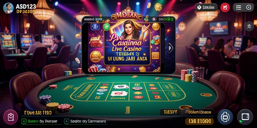 Tampilan gameplay Live Casino yang menarik dan interaktif.