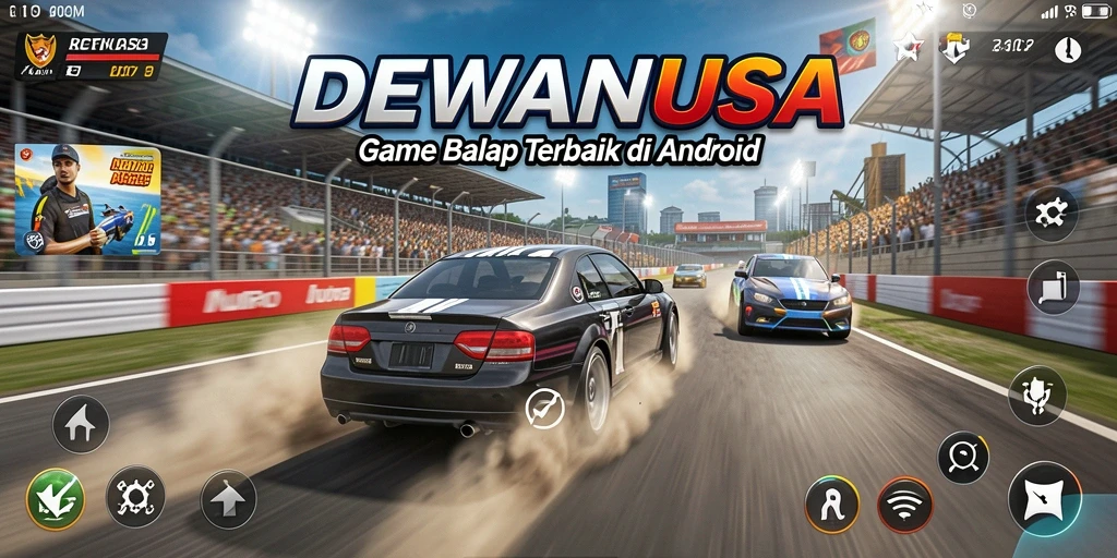 Tampilan gameplay DEWANUSA yang mendebarkan saat balapan.