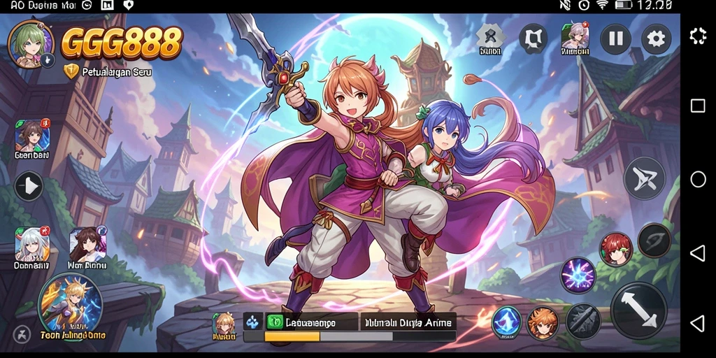 Screenshot menampilkan karakter anime dalam aksi menegangkan.