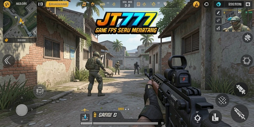 Tampilan gameplay seru dan mendebarkan dari JT777 dengan aksi tembak-menembak.