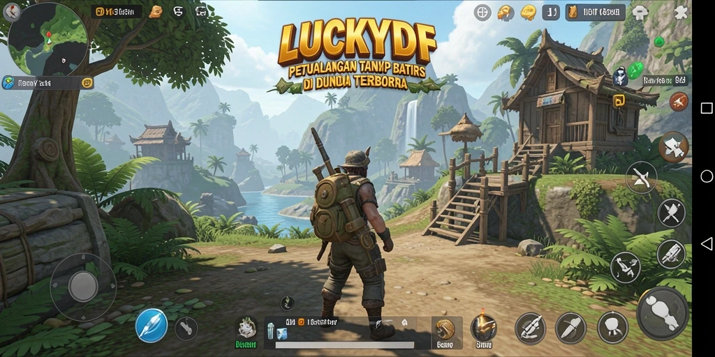 Tampilan gameplay Open World yang mendebarkan di LUCKYDF.