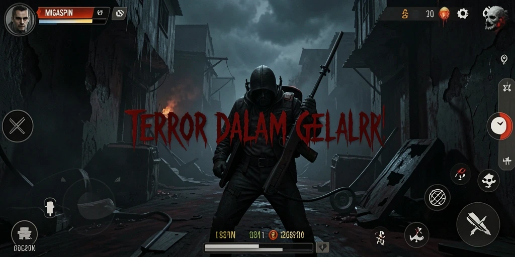 Gameplay menegangkan di MIGASPIN dengan suasana yang mencekam.