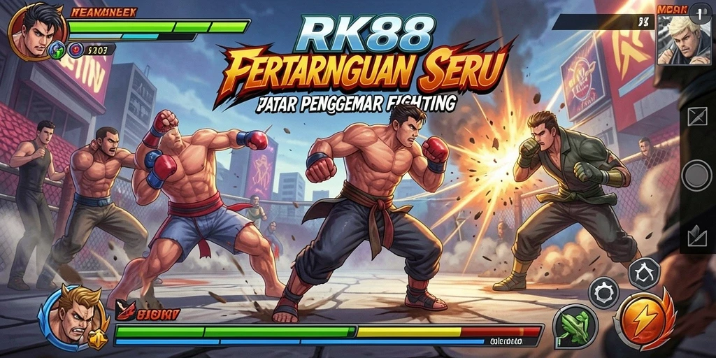 Gameplay RK88 yang mendebarkan dengan karakter fighting yang kuat.